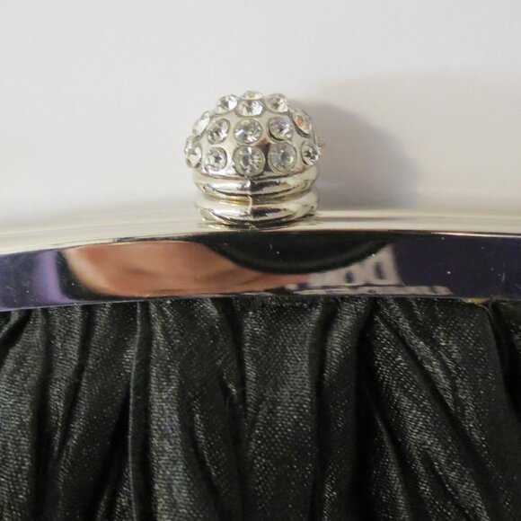 Neiman Marcus ruched black evening handbag - Picture 4 of 16